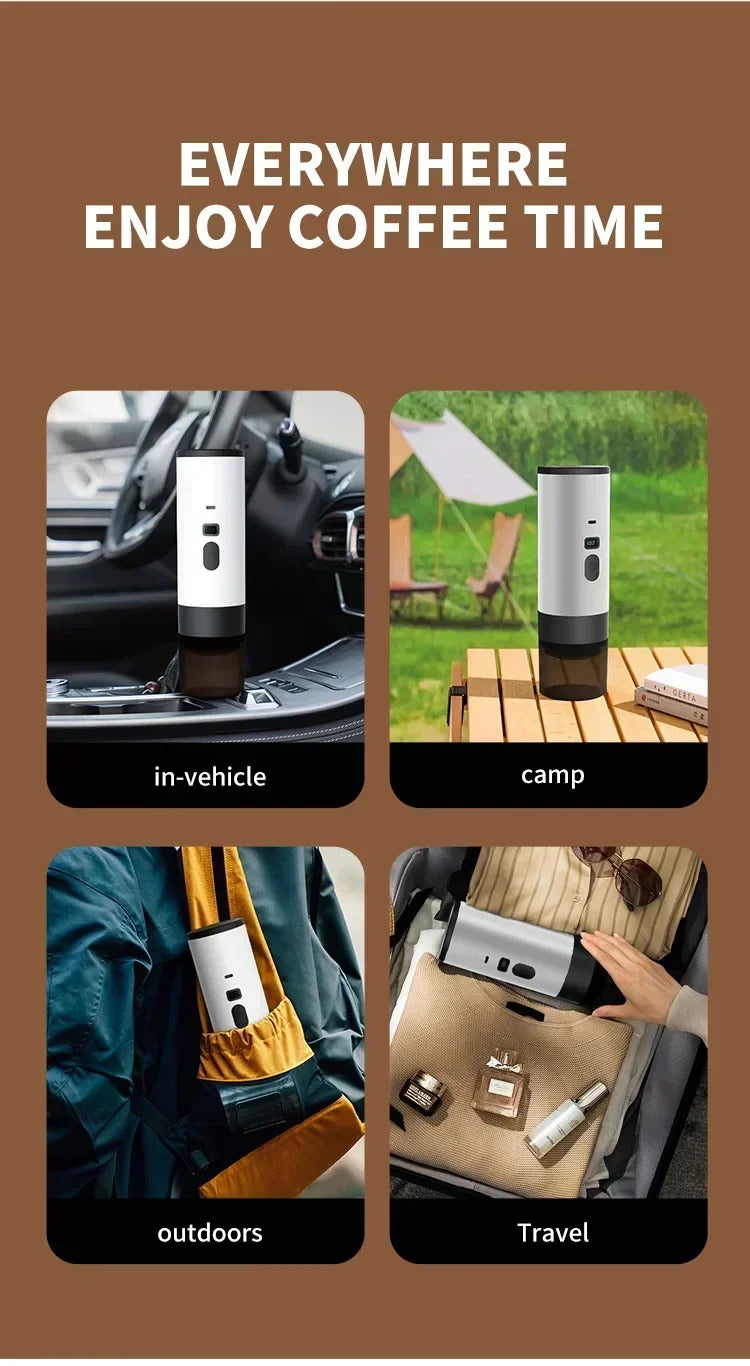 Wireless Electric Portable Espresso Coffee Machine for Car and Family Camping Coffee Machine Capsule Powder Travel