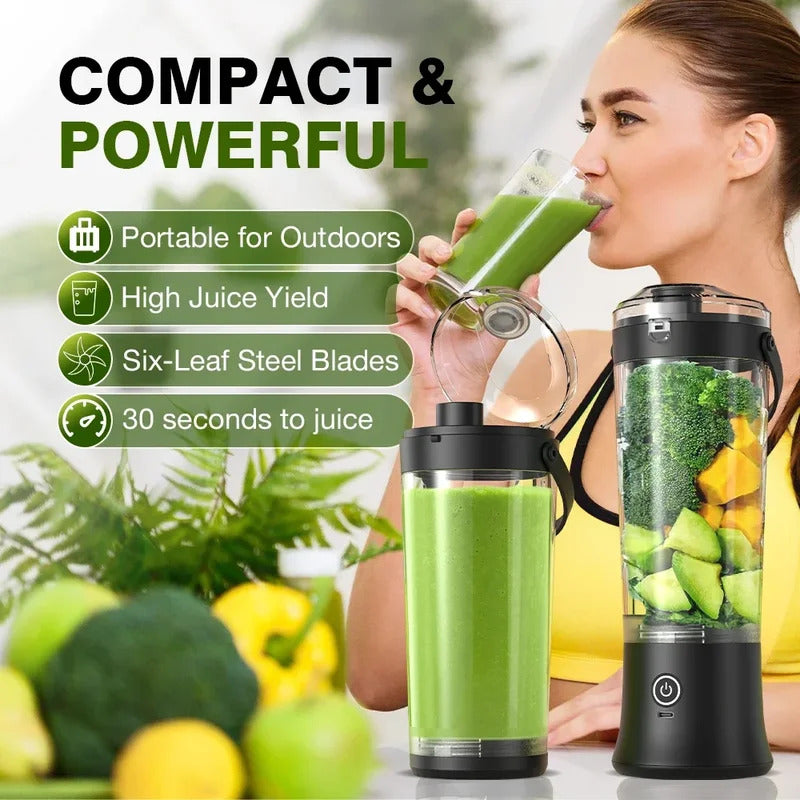 Foombthe Portable Blender Electric Juicer 500ML Fruit Mixers USB Rechargeable Smoothie Mini Blender Multifunction Juice Maker