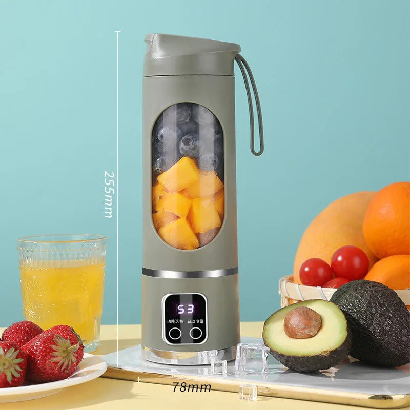 2025 New Household Charging MINI Crushed Ice Electric Juicer Powerful Motor 450ML Large Capacity Digital Display Juice Cup