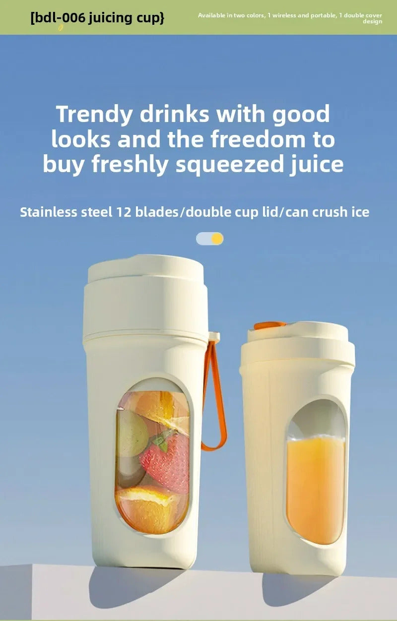 Multifunctional Portable Juicer Cup 2 in 1 Sports High Capacity Fruit and Vegetable Cup Outdoor Juicer Juicer CupFruit Vegetable