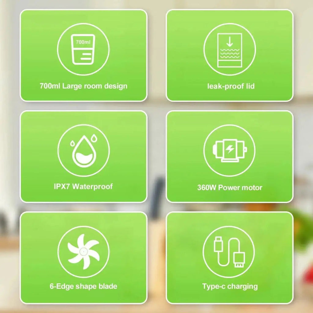 2025 new portable electric wireless juicer USB charging 700ml large-capacity large household juicer Fruit sctional 700ML Blender