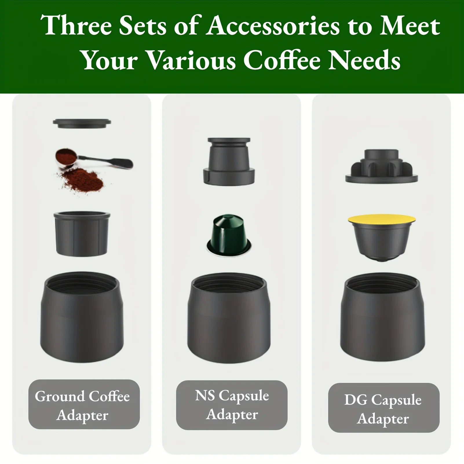 3 In1 Portable Coffee Machine Hot/Cold Water Manual Espresso Maker For Capsule & Ground Hand Press Brewer hiking Travel