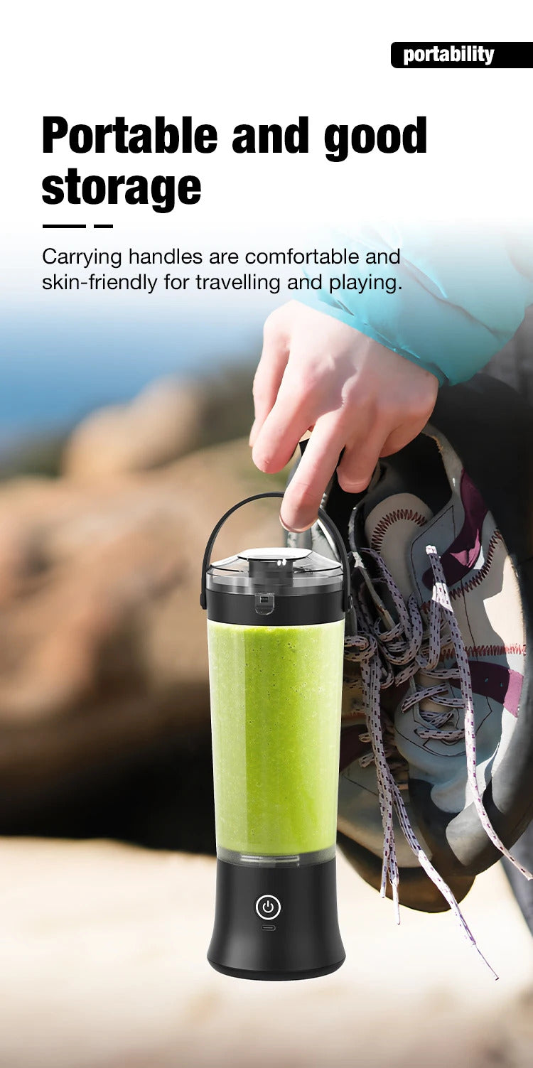 Foombthe Portable Blender Electric Juicer 500ML Fruit Mixers USB Rechargeable Smoothie Mini Blender Multifunction Juice Maker