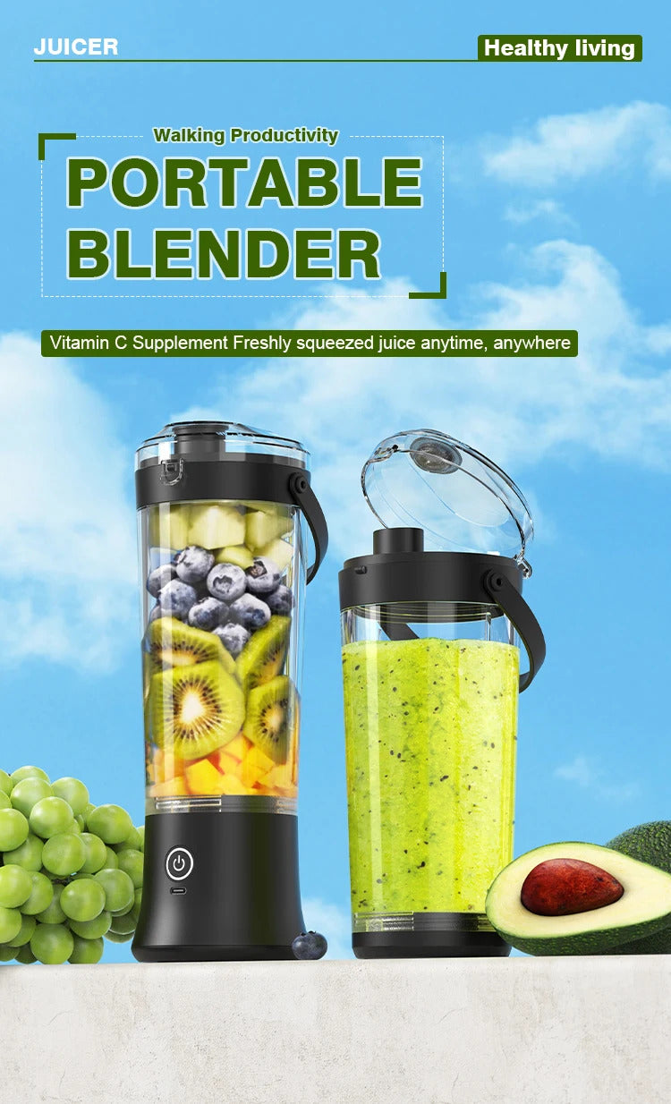 Foombthe Portable Blender Electric Juicer 500ML Fruit Mixers USB Rechargeable Smoothie Mini Blender Multifunction Juice Maker