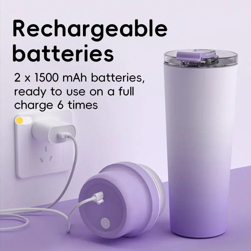 Travel Cover Small Portable Blender for Milkshakes and Smoothies, Personal Juicer, Electric Protein Shaker Cup with Insulati