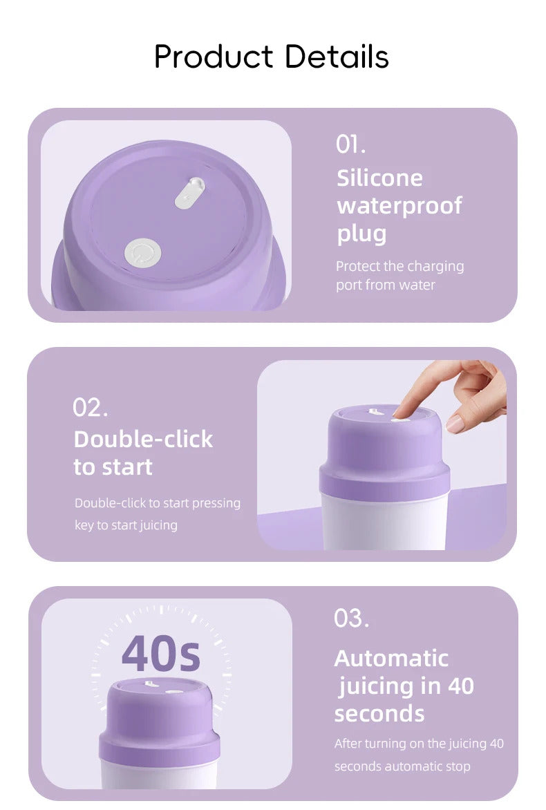 Travel Cover Small Portable Blender for Milkshakes and Smoothies, Personal Juicer, Electric Protein Shaker Cup with Insulati