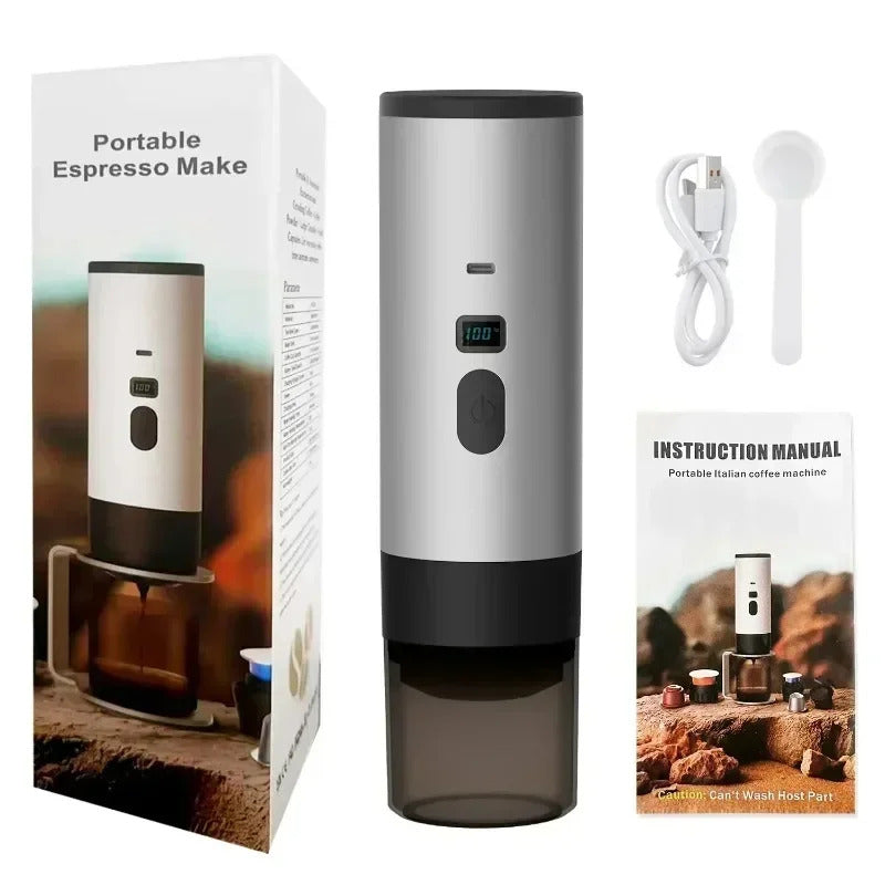 Wireless Electric Portable Espresso Coffee Machine for Car and Family Camping Coffee Machine Capsule Powder Travel