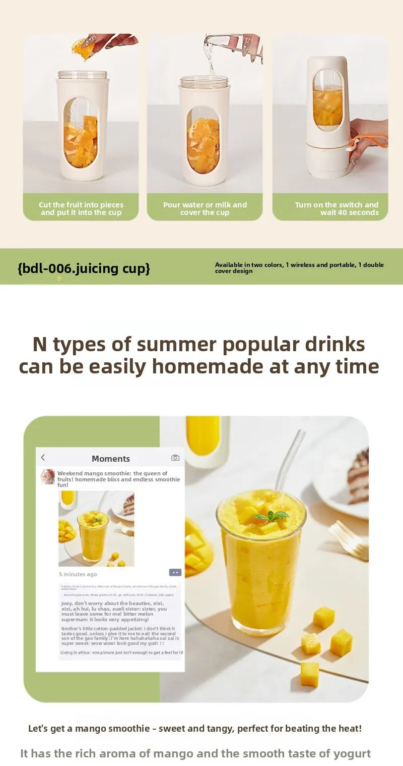 Multifunctional Portable Juicer Cup 2 in 1 Sports High Capacity Fruit and Vegetable Cup Outdoor Juicer Juicer CupFruit Vegetable