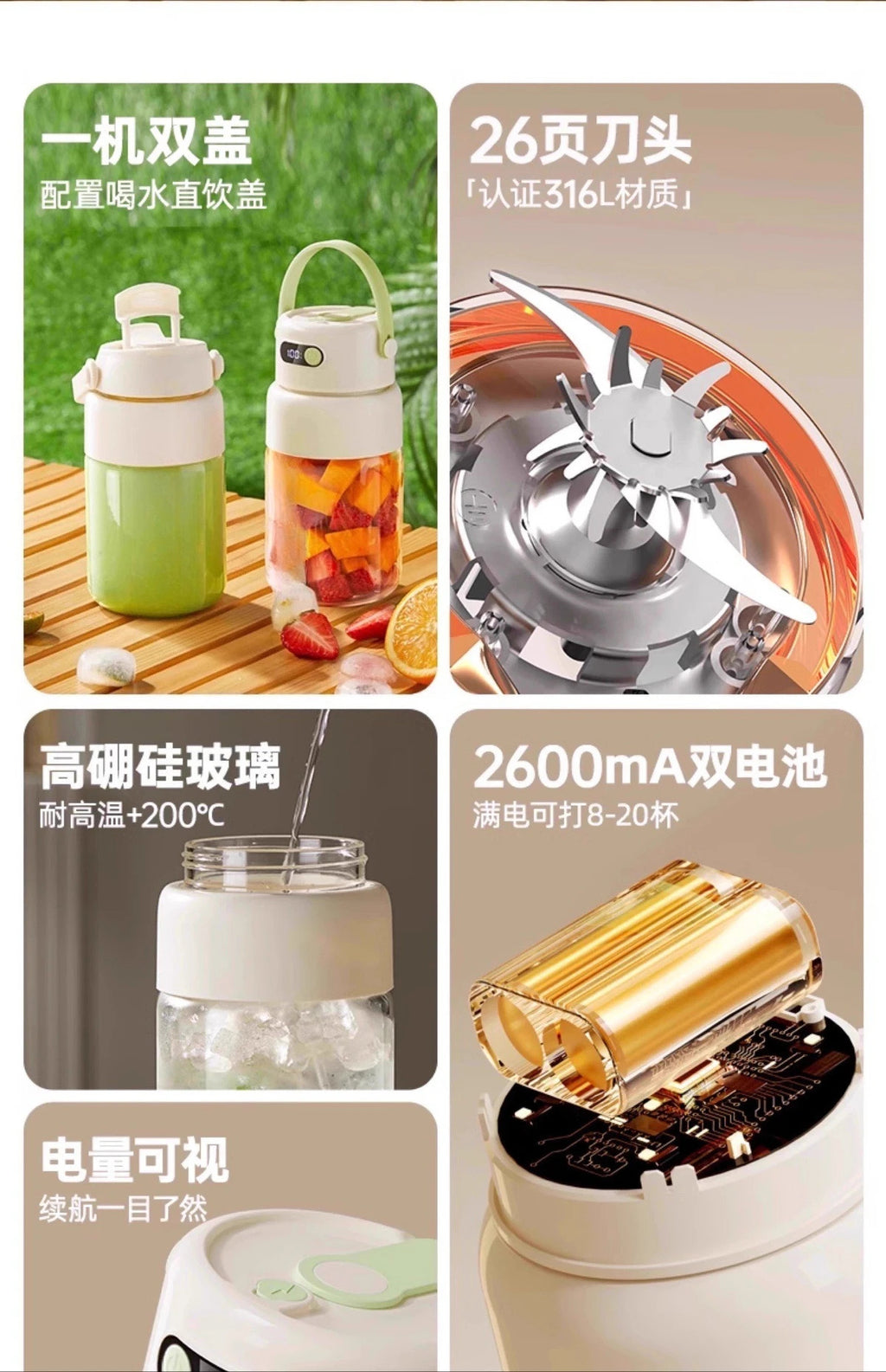 Portable Juicer Small Household Multifunctional Fried Fruit and Vegetable Juice Wireless