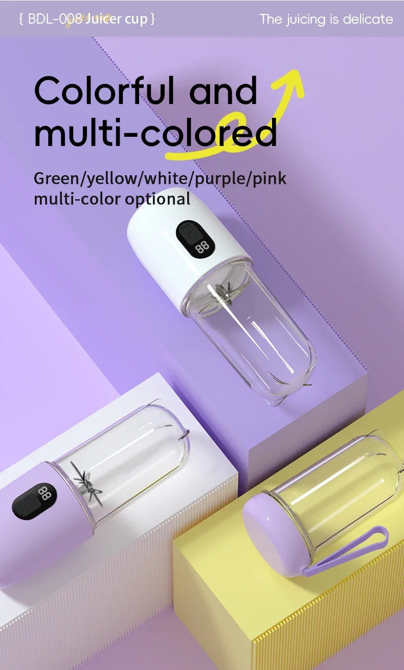 USB Rechargeable Portable Blender Cordless Mini Juicer Mixer for Smoothies Protein Shakes Travel Sports Bottle Juicer Cup