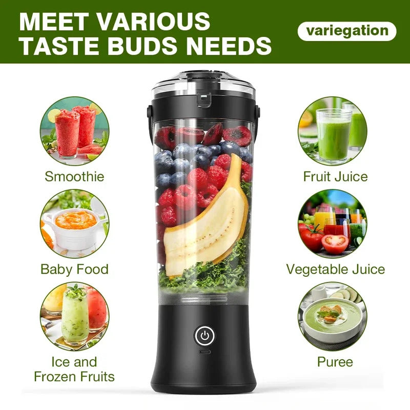 Foombthe Portable Blender Electric Juicer 500ML Fruit Mixers USB Rechargeable Smoothie Mini Blender Multifunction Juice Maker