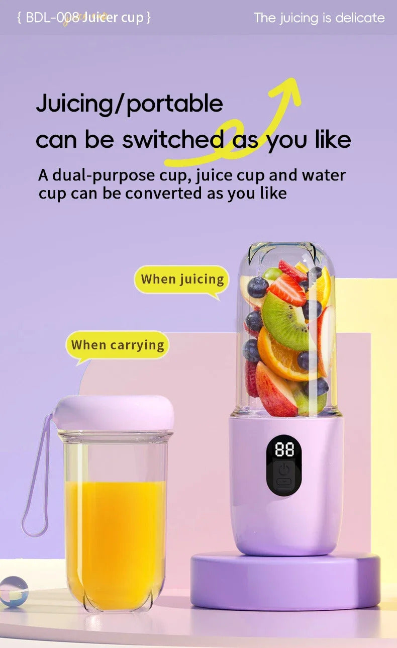 USB Rechargeable Portable Blender Cordless Mini Juicer Mixer for Smoothies Protein Shakes Travel Sports Bottle Juicer Cup