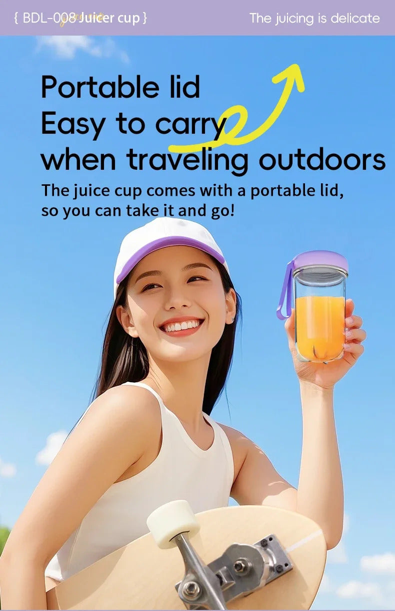 USB Rechargeable Portable Blender Cordless Mini Juicer Mixer for Smoothies Protein Shakes Travel Sports Bottle Juicer Cup