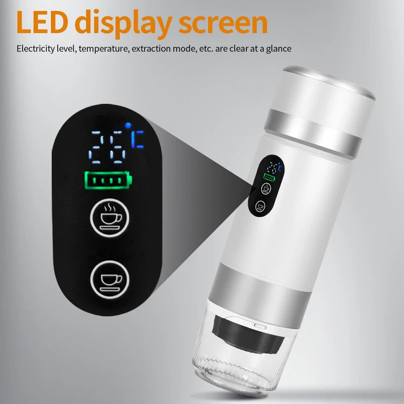 72W Electric Portable Espresso Coffee Machine for Car & Home Camping Coffee Maker 3-in-1 Capsule Powder Travel Coffee Maker