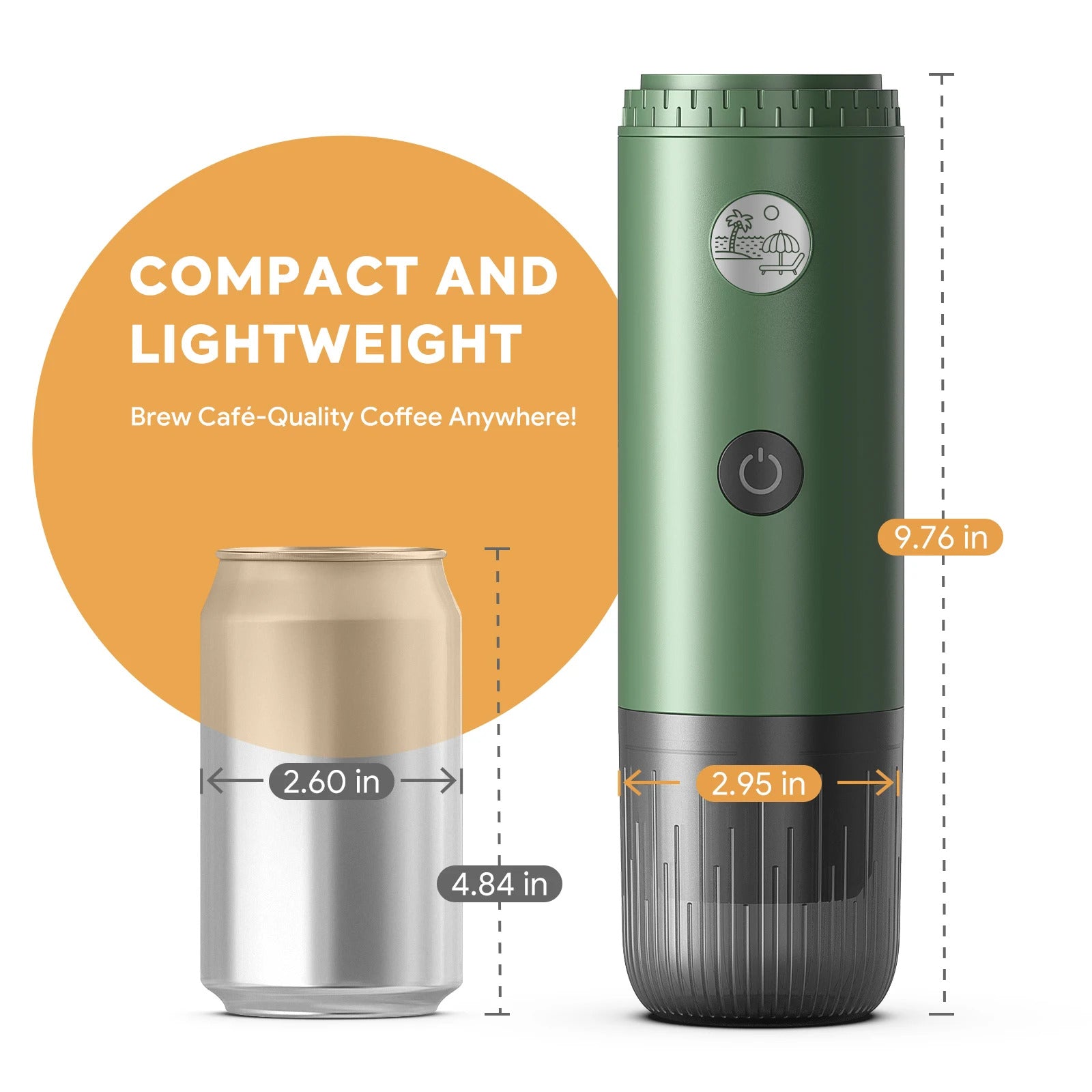 Portable Espresso Machine 3-in-1 Travel Coffee Maker for Camping Hiking Office Self-Heating with USB-C