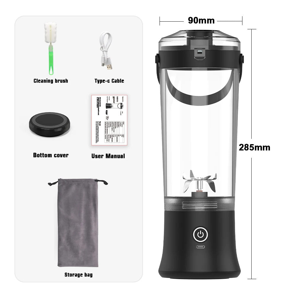 Foombthe Portable Blender Electric Juicer 500ML Fruit Mixers USB Rechargeable Smoothie Mini Blender Multifunction Juice Maker