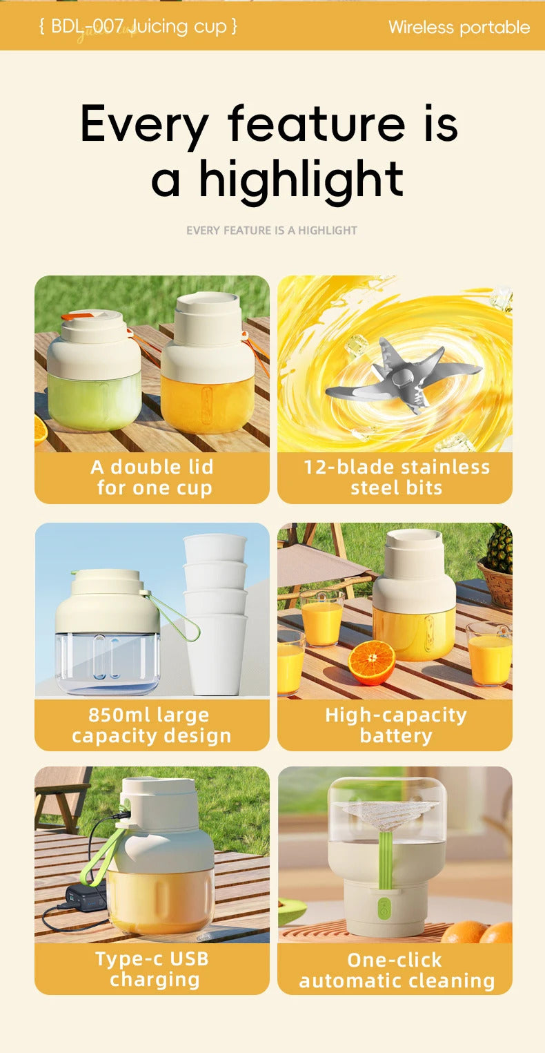 1pc  Durable ABS material, easy-to-use children juicer, suitable for making fresh juice at home.
