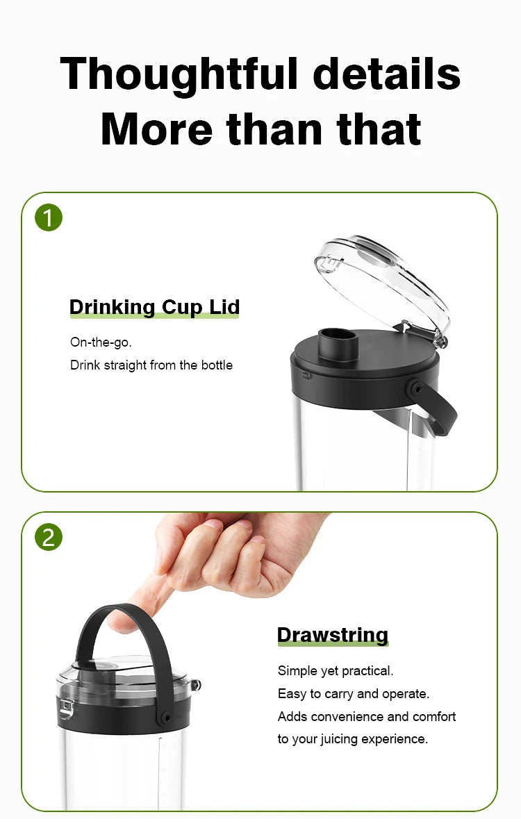 Foombthe Portable Blender Electric Juicer 500ML Fruit Mixers USB Rechargeable Smoothie Mini Blender Multifunction Juice Maker