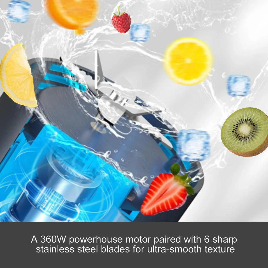 Portable Electric Juice Maker Blender 700ML USB Rechargeable Fruit Mixer 6 Blades Juicer for Shakes Smoothies Fresh Juicing Cup